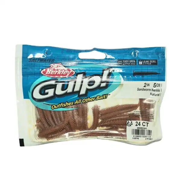 Berkley Gulp! Gusano de Arena color natural